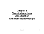 Chapter 6 Chemical reactions Classification And Mass Relationships