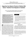 Supportive Care Needs of Parents of Children With Cancer