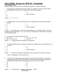 SOLUTIONS: Review for TEST #3 – Probability