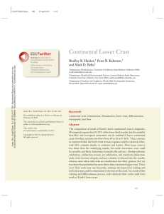 Lower Continental Crust. - UCSB Earth Science