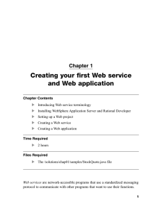 Creating your first Web service and Web application