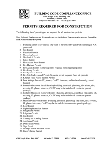 PERMITS REQUIRED FOR CONSTRUCTION