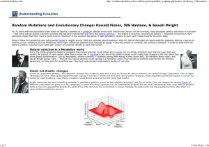 Random Mutations and Evolutionary Change: Ronald Fisher, JBS