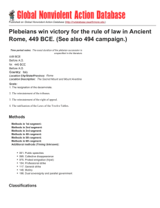 Plebeians win victory for the rule of law in Ancient Rome, 449 BCE