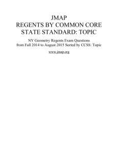 JMAP REGENTS BY COMMON CORE STATE STANDARD: TOPIC