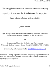 The struggle for existence. How the notion of carrying capacity, K