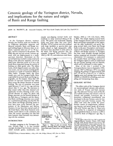 Cenozoic geology of the Yerington district, Nevada, and implications