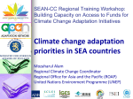 Climate change adaptation priorities in South East Asia countries