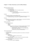 Chapter 15: Fluid and Electrolyte Balance Notes