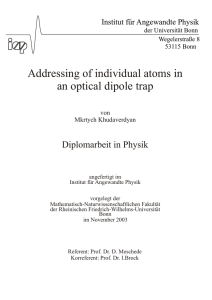Addressing of individual atoms in an optical dipole trap