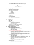 Local Anesthetic Technique Handout 2009