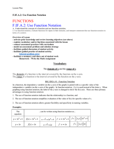 FUNCTIONS F.IF.A.2: Use Function Notation