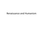 Renaissance and Humanism