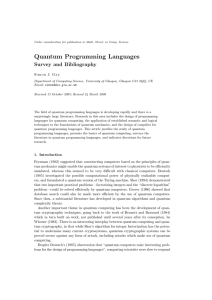 Quantum Programming Languages: Survey and Bibliography