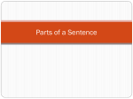 parts of a sentence powerpoint