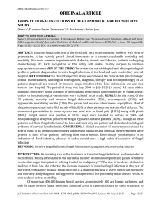 invasive fungal infections of head and neck: a retrospective