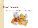Food Science: Properties of Milk and Cheesemaking Lecture Slides
