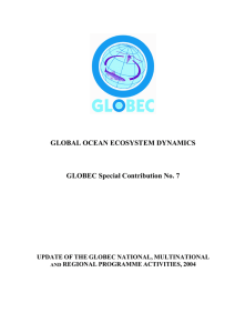 GLOBAL OCEAN ECOSYSTEM DYNAMICS GLOBEC Special