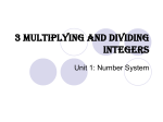 Multiplying and Dividing Integers