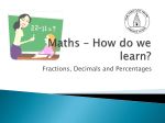 Decimals, Fractions and Percentages - KCPE-KCSE