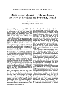 Major element chemistry of the geothermal sea