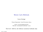 Monte Carlo Methods - Cornell University