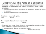 Chapter 15: The Parts of a Sentence