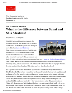 What is the difference between Sunni and Shia Muslims?