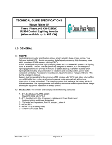 Lock-In Specification - Crucial Power Products