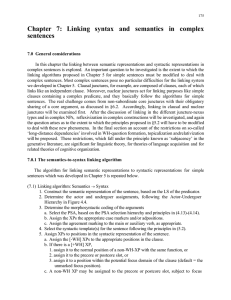 Chapter 7: Linking syntax and semantics in complex sentences