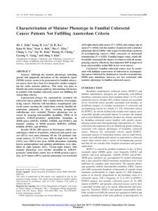 Characterization of Mutator Phenotype in Familial Colorectal Cancer