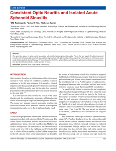 Coexistent Optic Neuritis and Isolated Acute Sphenoid Sinusitis