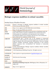 Biologic response modifiers in retinal vasculitis Sandeep Saxena