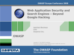 Web Application Security and Search Engines - Beyond