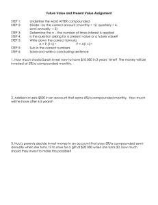 Future Value and Present Value Assignment