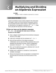 Multiplying and Dividing an Algebraic Expression