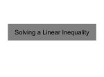 Solving a Linear Inequality