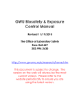 GWU Biosafety Manual - George Washington University School of