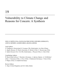 Vulnerability to Climate Change and Reasons for