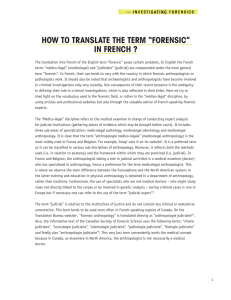 how to translate the term “forensic” in french