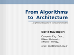 From Algorithms to Architecture - Bilkent University Computer