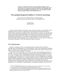 The epistemological tradition in French sociology