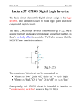 Lecture 37: CMOS Digital Logic Inverter.