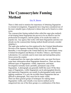Using Cyanoacrylate Fuming to Develop Latent Fingerprints