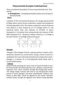 Biochemistry 3(Dr.Kawa) Polysaccharide (Complex Carbohydrates