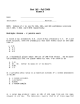 Stat 145 – Fall 2006 Exam 3 Multiple Choice – 2 points each