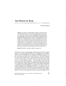 ten points on war - Newark College of Arts and Sciences