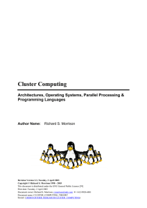 Cluster Computing: Architectures, Operating Systems, Parallel