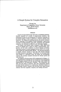 A Simple Syntax for Complex Semantics