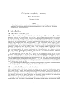 Cell probe complexity - a survey